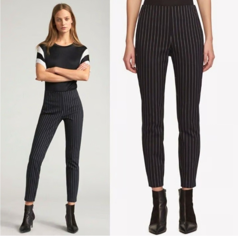 rag & bone Black Pinstripe Slim Ankle Pants